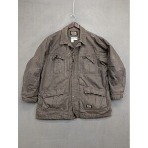 Big Smith Distressed Heavy Duty Mens 2XL Brown Fleece Lined Chore Barn Coat